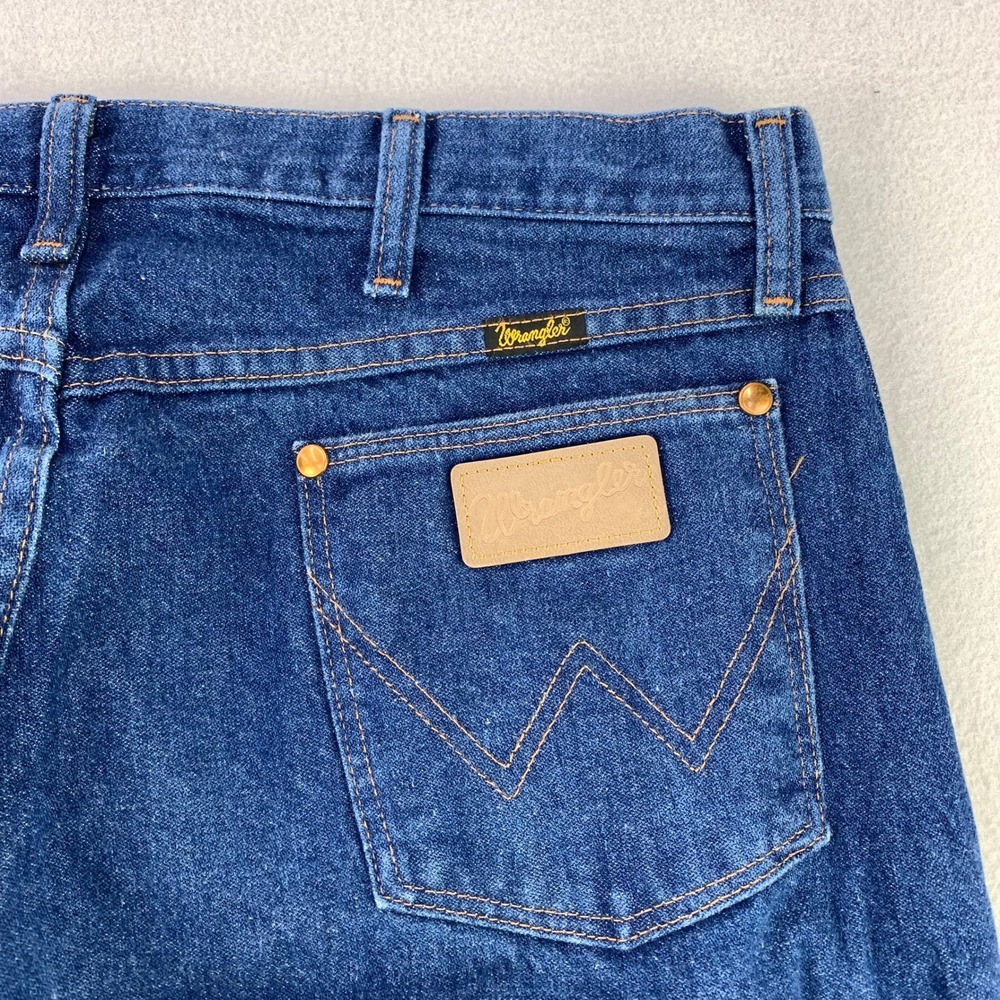 Vintage Wrangler Jeans Cowboy Cut 13MWZ Mens 36x36 Dark Wash Denim USA Rodeo 90s